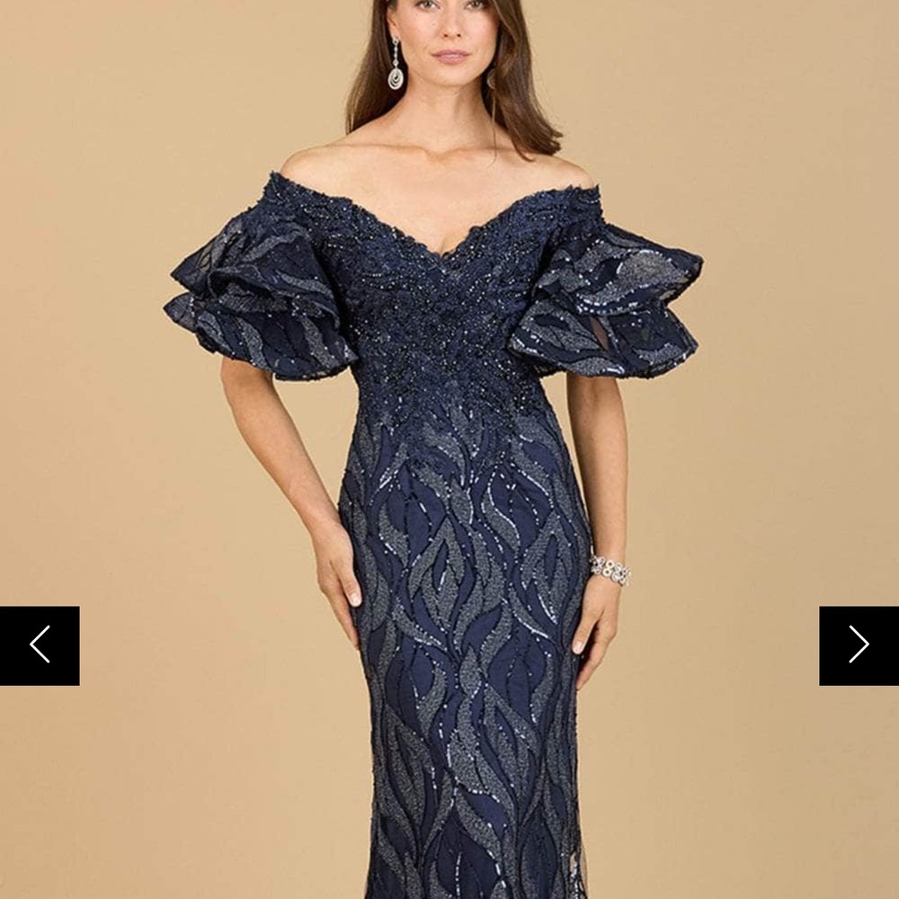 LARA Navy Blue Off-Shoulder Mother of Dress!!!